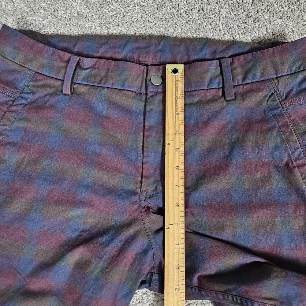 Lululemon Commission Shorts Mens 38 Blue Maroon Plaid Check Stretch‎ 10